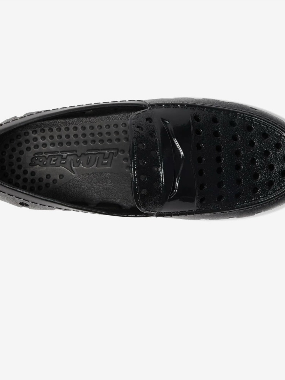 Floafers Kids Black Perforated Penny Loafers